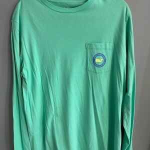 Mint Green Long Sleeve Shirt with Pocket Logo